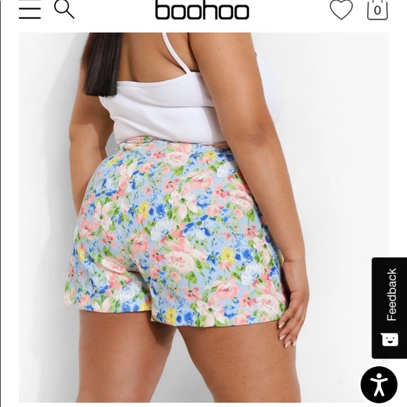 Plus size floral tailored shorts - Picture 4 of 4